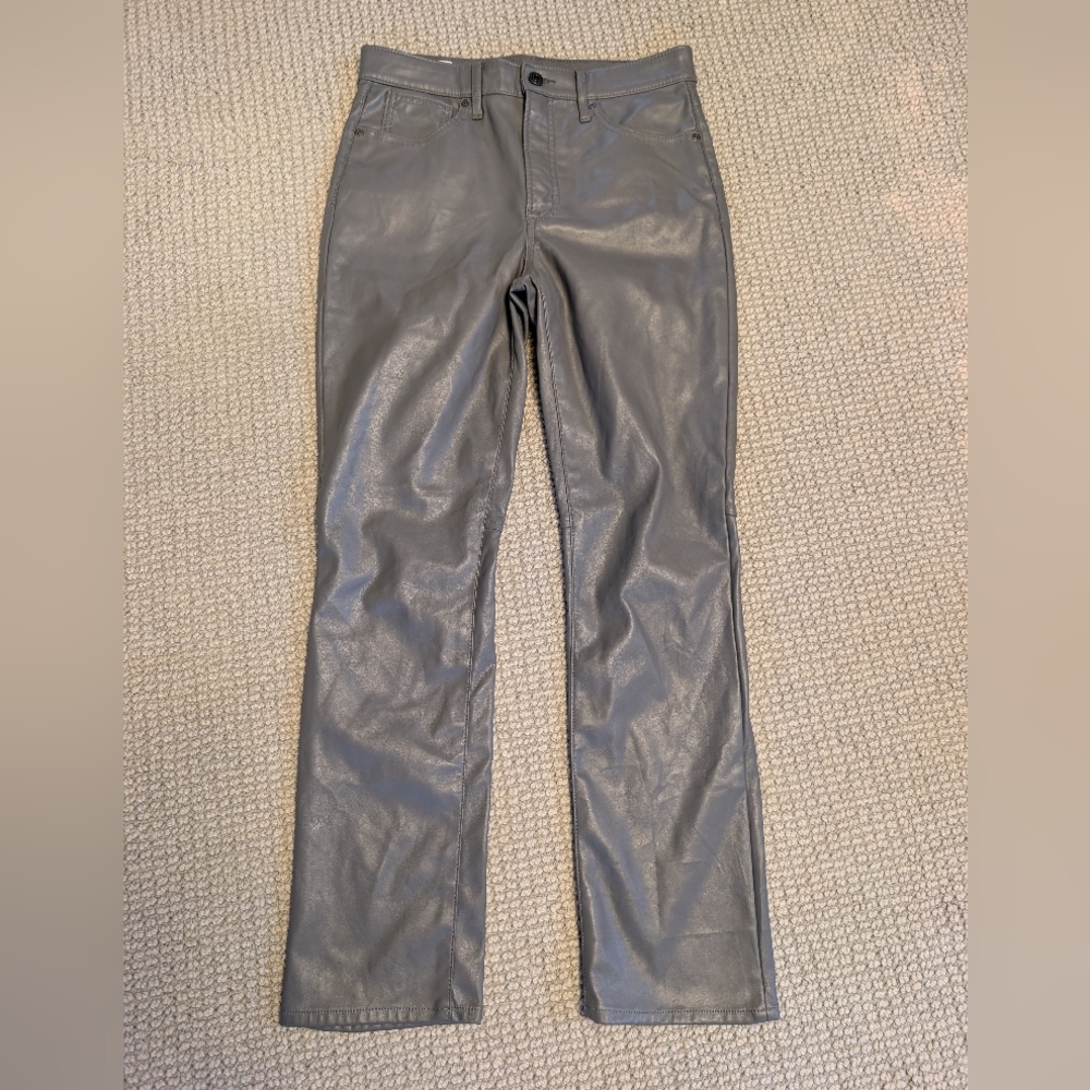 Gap High Rise Vintage Slim Grey Vegan Leather Pants - 27 - Size 4